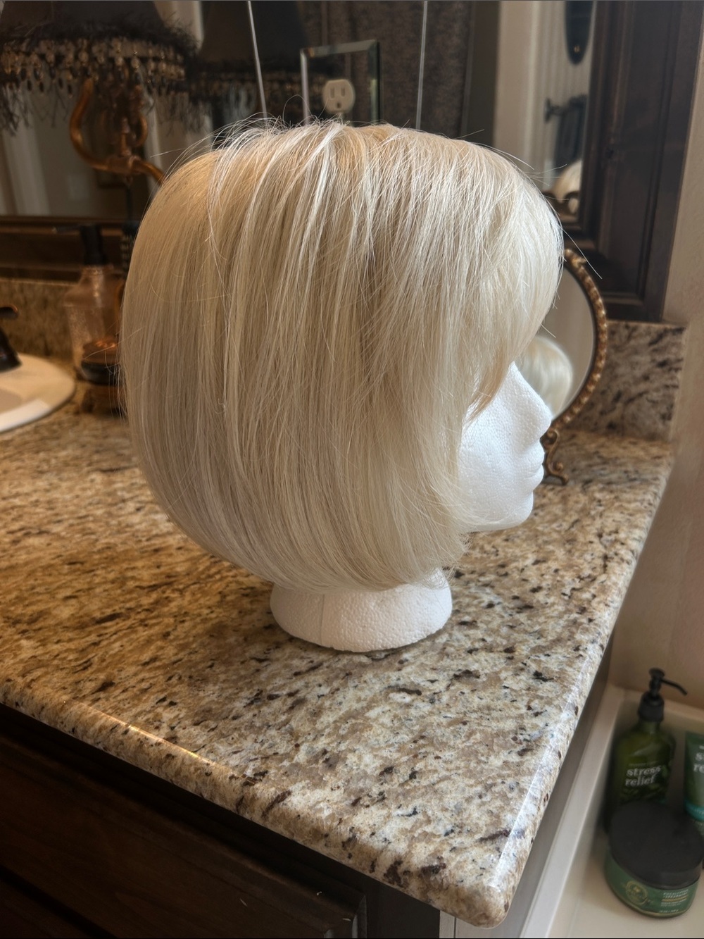 Estetica Classic Short Bob Wig with Bangs - Platinum Blonde